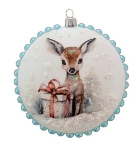 Medalion, bombka na choinkę 8cm - rękodzieło