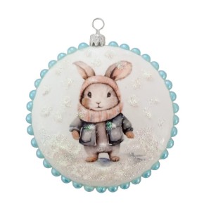 Medalion, bombka na choinkę 8cm - rękodzieło