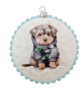 Medalion, bombka na choinkę 8cm - rękodzieło