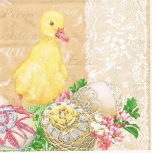 Serwetka decoupage 33x33 cm - kaczka, pisanki