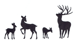 Scrapki papierowe Sarenki czarne - 1 zestaw