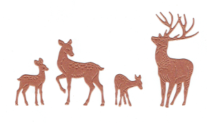 Scrapki papierowe miedziane perłowe Sarenki - 1 zestaw