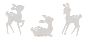 Scrapki papierowe Sarenki białe - 1 zestaw