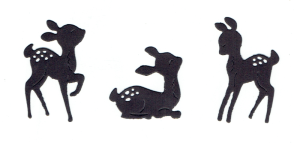 Scrapki papierowe Sarenki czarne - 1 zestaw