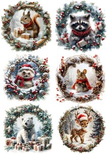 Papier klasyczny A4 do decoupage - zwierzęta, ptaki, święta, zima