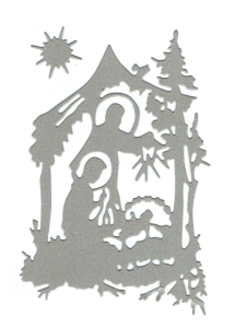 Scrapki papierowe srebrne perłowe szopka, żłóbek - 5 sztuk