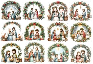 Papier ryżowy A4 do decoupage Artando  - Boże Narodzenie, szopka, żłóbek