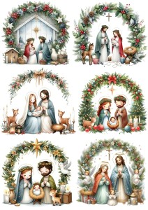 Papier ryżowy A4 do decoupage Artando  - Boże Narodzenie, szopka, żłóbek 