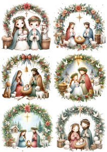 Papier ryżowy A4 do decoupage Artando  - Boże Narodzenie, szopka, żłóbek