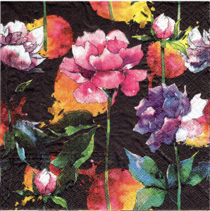 Serwetka decoupage 33x33 cm - kwiaty, róże, róża