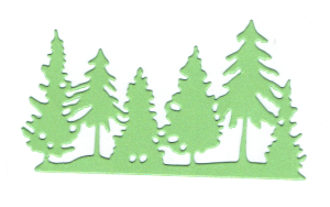 Scrapki papierowe jasnozielone perłowe choinki i drzewa - 5 sztuk