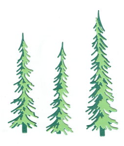 Scrapki papierowe zielone i jasnozielone perłowe choinki - 1 zestaw