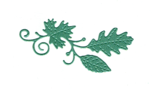 Scrapki papierowe zielone perłowe liście, listki - 5 sztuk 