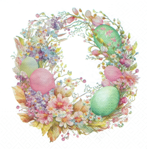 Serwetka decoupage 33x33 cm - Wielkanoc, pisanki, jajka, kwiaty