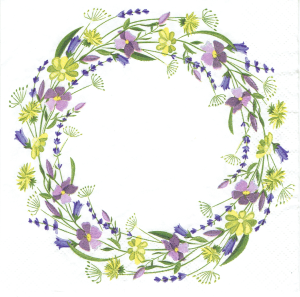 Serwetka decoupage 33x33 cm - kwiaty, kwiatki, wianek