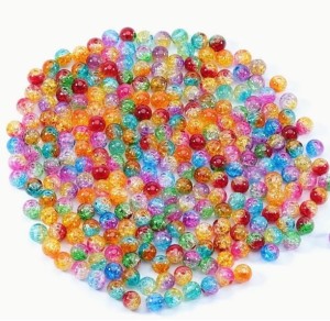 Koraliki plastikowe crackle 8mm 80szt mix kolorów 