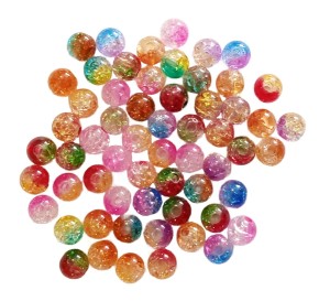 Koraliki plastikowe crackle 10mm 60szt mix kolorów