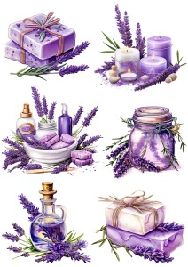 Papier ryżowy A4 Artando do decoupage - kwiaty, lawenda, mydła, świece, olejki