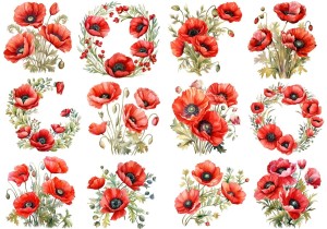 Papier ryżowy A4 Artando do decoupage - kwiaty, maki, bukiety, wianki