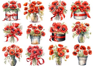 Papier ryżowy A4 Artando do decoupage - kwiaty, maki, bukiety