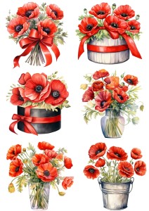 Papier ryżowy A4 Artando do decoupage - kwiaty, maki, bukiety