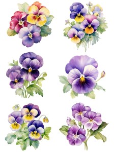 Papier ryżowy A4 do decoupage Artando  - kwiaty, kwiatki, bratki