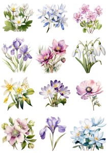 Papier ryżowy A4 do decoupage Artando  - kwiaty, kwiatki wiosenne