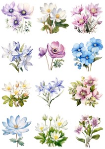 Papier ryżowy A4 do decoupage Artando  - kwiaty, kwiatki wiosenne