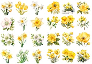 Papier ryżowy A4 do decoupage Artando  - kwiaty, kwiatki wiosenne