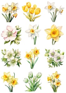 Papier ryżowy A4 do decoupage Artando  - kwiaty, kwiatki wiosenne