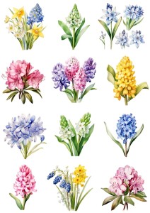 Papier ryżowy A4 do decoupage Artando  - kwiaty, kwiatki wiosenne 