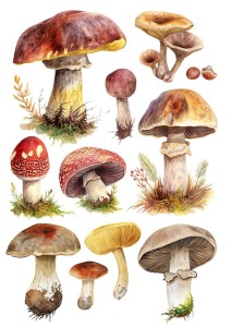 Papier ryżowy A4 do decoupage Artando - grzyby, grzybki