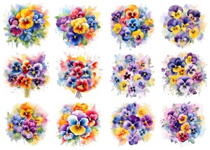 Papier ryżowy A4 do decoupage Artando - kwiaty, kwiatki, bratki