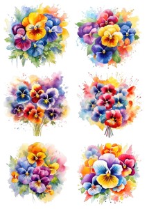 Papier ryżowy A4 do decoupage Artando - kwiaty, kwiatki, bratki