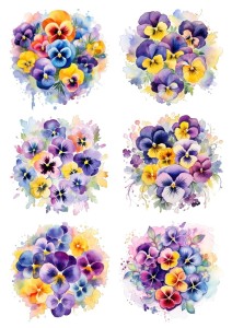 Papier ryżowy A4 do decoupage Artando - kwiaty, kwiatki, bratki