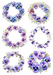 Papier ryżowy A4 do decoupage Artando - kwiaty, bratki, wianki