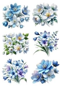 Papier ryżowy A4 do decoupage Artando - kwiaty, kwiatki wiosenne, zawilce