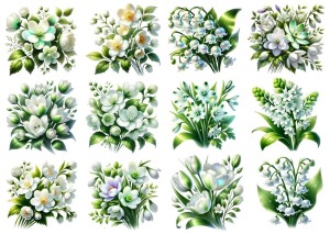 Papier ryżowy A4 do decoupage Artando - kwiaty, kwiatki wiosenne, zawilce, konwalie