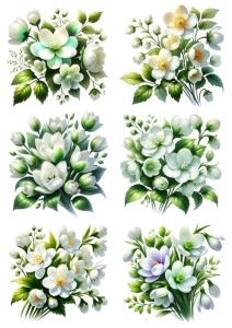 Papier ryżowy A4 do decoupage Artando - kwiaty, kwiatki wiosenne, zawilce