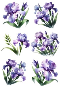 Papier ryżowy A4 do decoupage Artando - kwiaty, kwiatki wiosenne, irysy