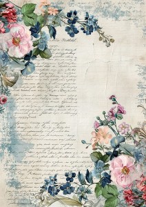 Papier ryżowy A4 do decoupage Artando  - kwiaty, Vintage, napisy 