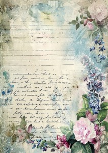 Papier ryżowy A4 do decoupage Artando  - kwiaty, Vintage, napisy