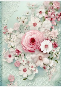 Papier ryżowy A4 Artando do decoupage - Kwiaty, rustykalne róże, Vintage, wzorki