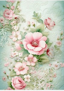 Papier ryżowy A4 Artando do decoupage - Kwiaty, rustykalne róże, Vintage, wzorki