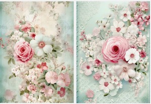Papier ryżowy A4 Artando do decoupage - Kwiaty, rustykalne róże, Vintage, wzorki 