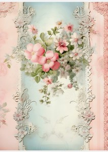 Papier ryżowy A4 Artando do decoupage - Kwiaty, rustykalne róże, Vintage, wzorki 