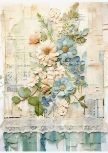 Papier ryżowy A4 Artando do decoupage - Kwiaty, rustykalne róże, Vintage, wzorki 