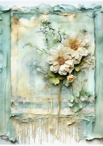 Papier ryżowy A4 Artando do decoupage - Kwiaty, rustykalne róże, Vintage, wzorki 