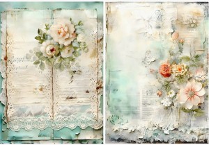 Papier ryżowy A4 Artando do decoupage - Kwiaty, rustykalne róże, Vintage, wzorki 