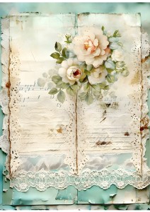 Papier ryżowy A4 Artando do decoupage - Kwiaty, rustykalne róże, Vintage, wzorki 